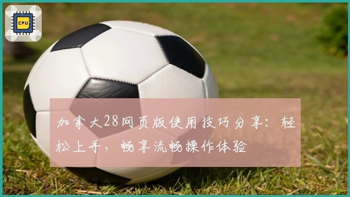 加拿大28网页版使用技巧分享：轻松上手，畅享流畅操作体验